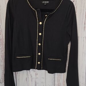 J. Crew Black Women's Cardigan with Gold Accents